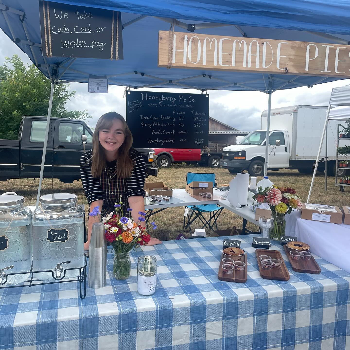 Abby Smith at the HoneyBerry Pie Co. market stand
