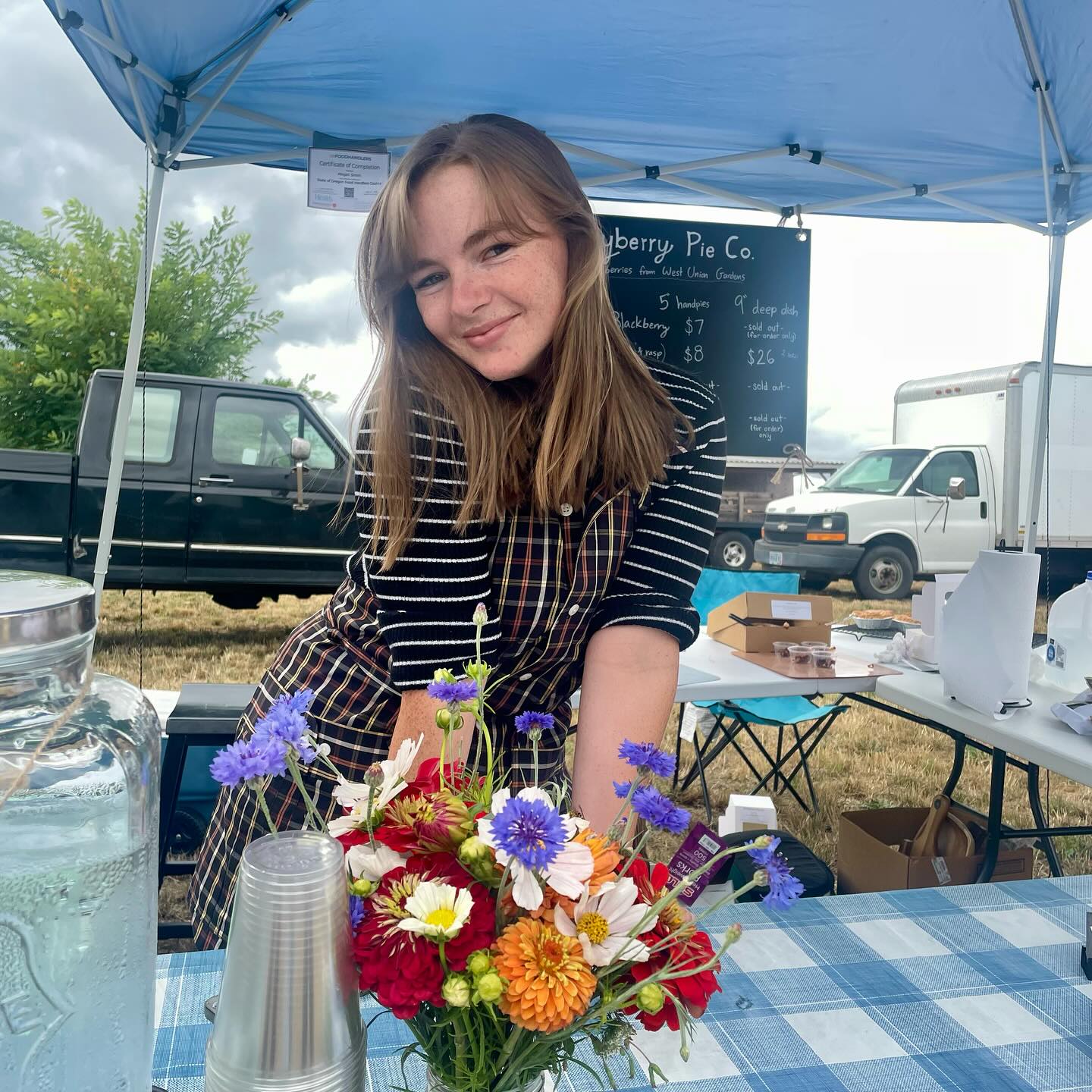 Abby at a local market stand